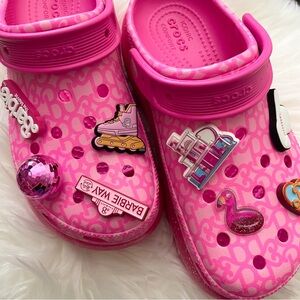 CROCS Pink Sandals with Playful Charms